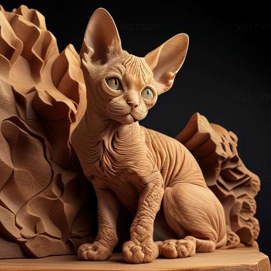 3D model Devon Rex cat (STL)